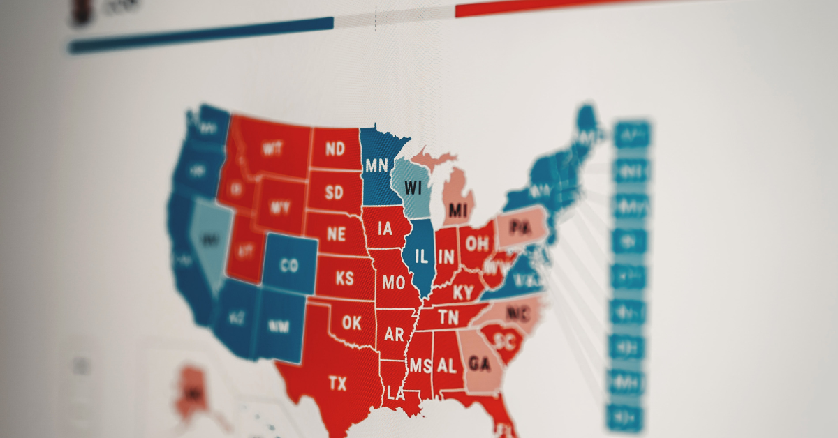 Electoral map of the United States. Photo by Clay Banks on Unsplash