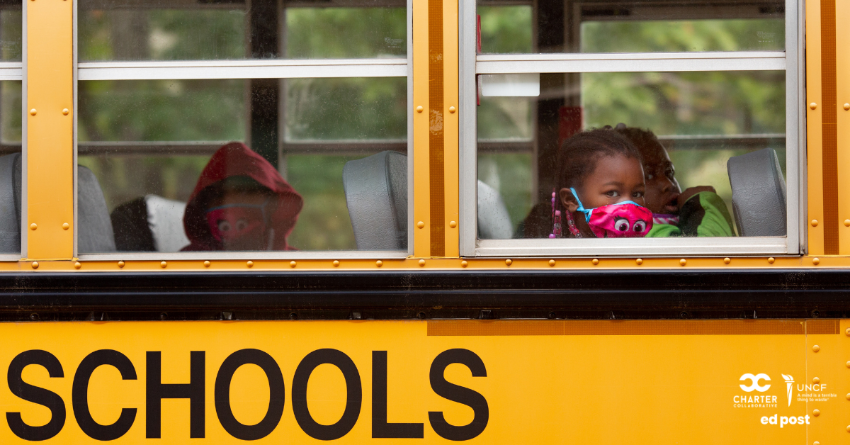 Child on her way to school during the pandemic.